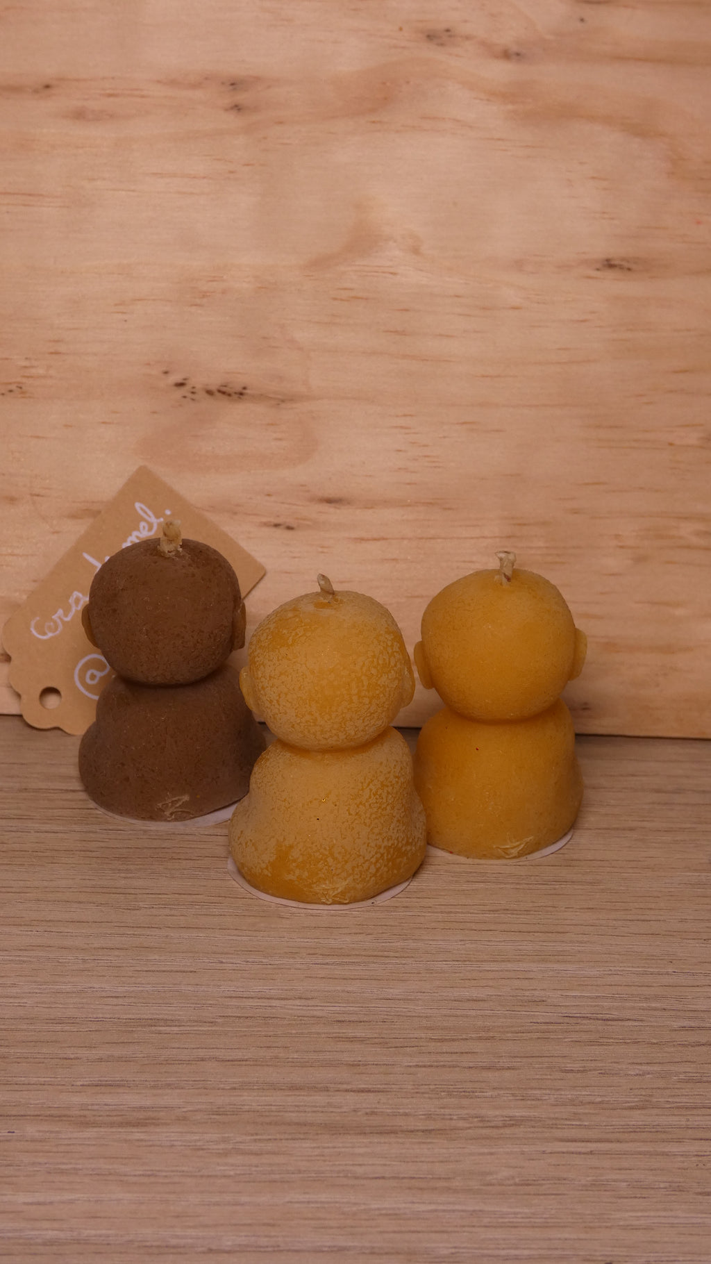 Pack d'espelmes de tres monjos de cera d'abella